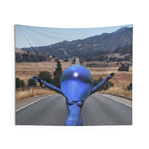 Colorful fantasy tapestry with abstract nature and pattern design