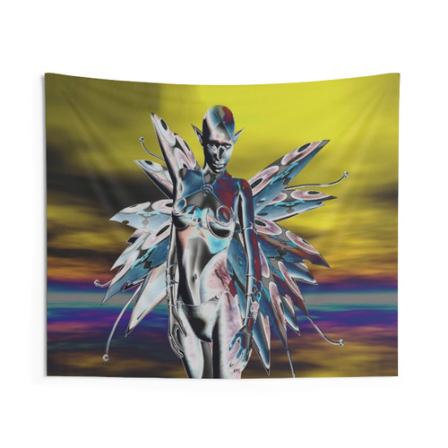 Metallic Alien Elf Fantasy Tapestry
