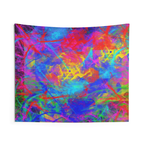 Abstract Color Chaos Tapestry Wall Hanging