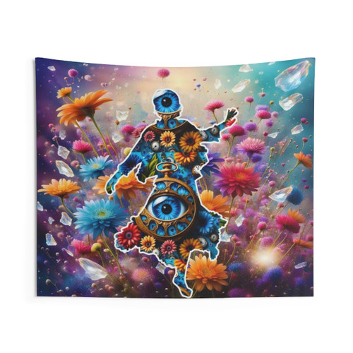 Flower Time Dancer Tapestry - Colorful Boho Wall Art