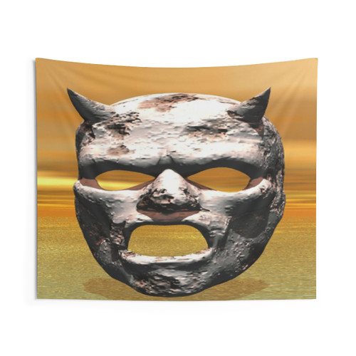 Mask of Stone Fantasy Tapestry
