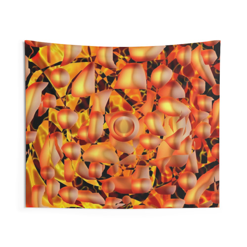 Colorful abstract floral tapestry wall hanging