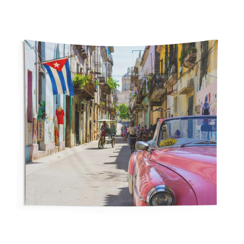 Colourful Havana Street Travel Tapestry
