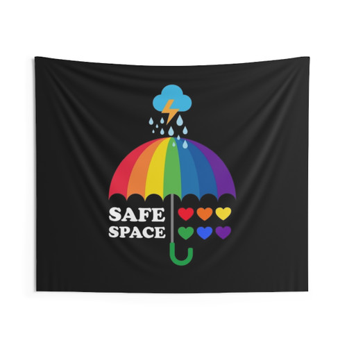 LGBTQ Pride Flag Safe Space Tapestry