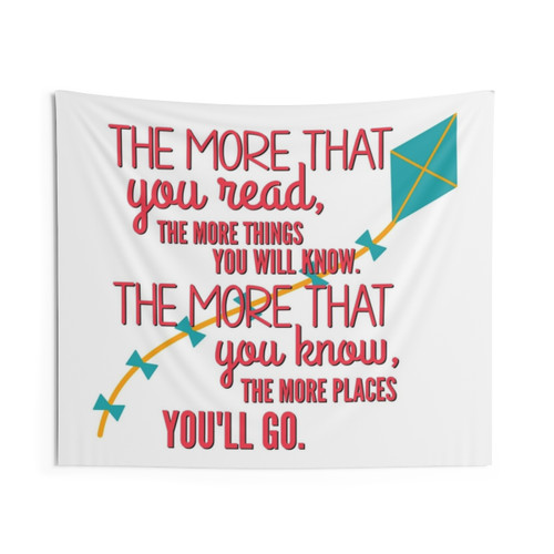 The More Places You'll Go Tapestry featuring Dr. Seuss quote