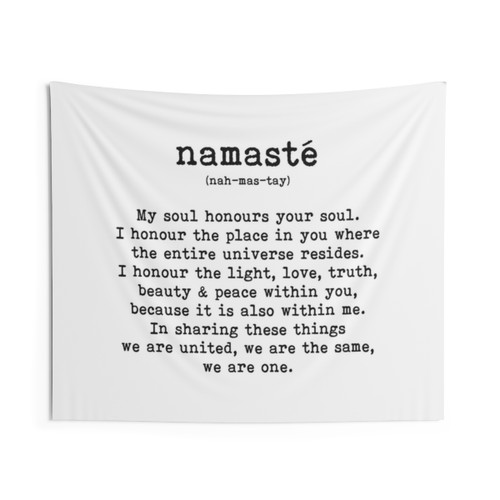 Namaste Tapestry - Inspirational Spiritual Greeting Wall Hanging