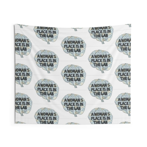 Feminist Tapestry Featuring a Woman's Place in the Lab