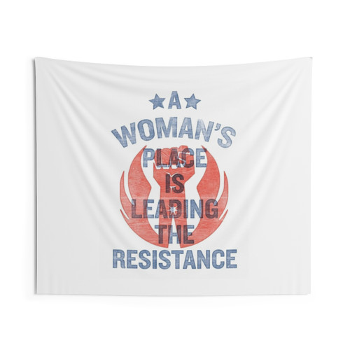 Feminist Resistance Tapestry featuring a powerful woman leading the resistance