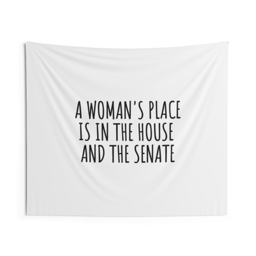 Feminist Protest Tapestry Featuring Empowering Slogan