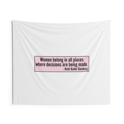 Women's Empowerment Tapestry with RBG Quote