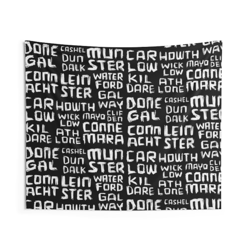 Ireland Places Black and White Tapestry