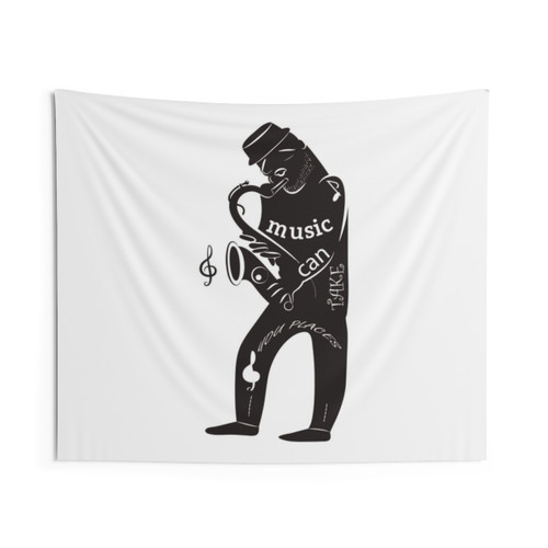 Music Can Take You Places Tapestry - 3D Space Art