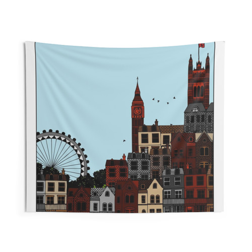 Places 11 Tapestry - Powder Blue and Mocha Landscape Wall Art