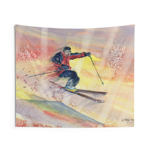 Colorful Skiing Tapestry by Artist Melly Terpening