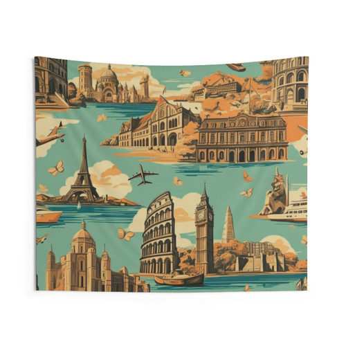 World Travel Destinations Tapestry