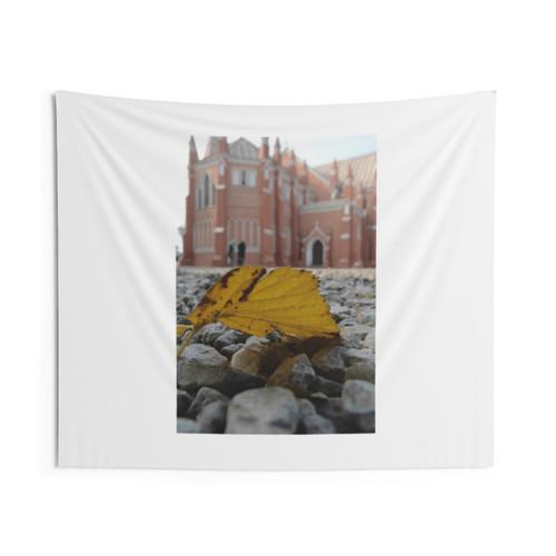 Church in Background Tapestry Wall Hanging