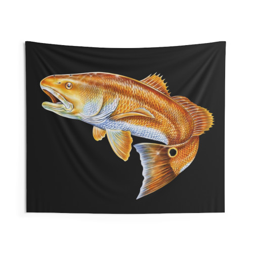 Red Drum Tapestry - Coastal Fishing Decor
