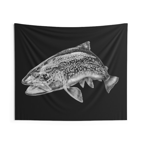 Trout Themed Tapestry Wall Hanging