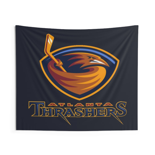 Vintage Atlanta Thrashers Retro Hockey Tapestry Wall Hanging