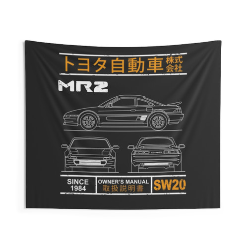 Toyota MR2 Car Blueprint Tapestry