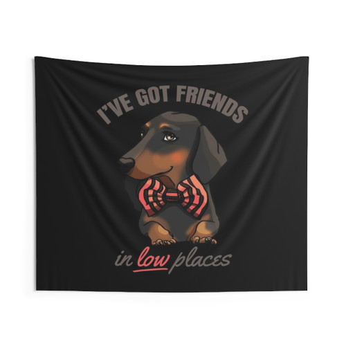 Funny Dachshund Puppy Tapestry - Friends in Low Places Art
