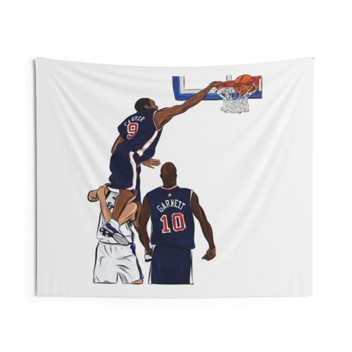 Vince Carter Team USA Dunk Illustration Tapestry
