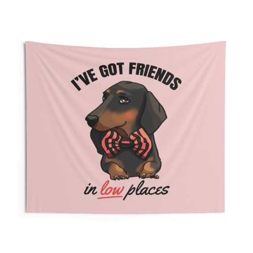 Funny Dachshund Puppy Tapestry - Friends in Low Places Design