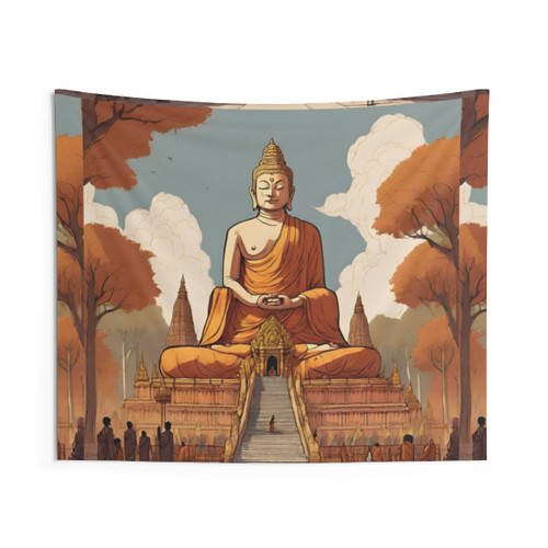 Bodh Gaya Vintage Tapestry - India Travel Art