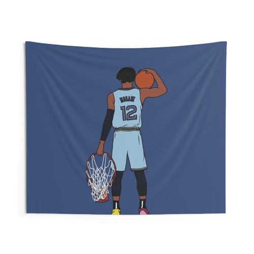 Ja Morant Dunk Tapestry - Memphis Grizzlies NBA Art