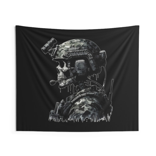 Skeleton Soldier Skull Tapestry