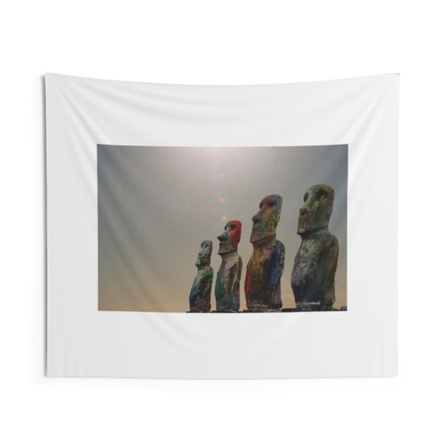 Sacred Places Tapestry with Easter Island Moai Figures
