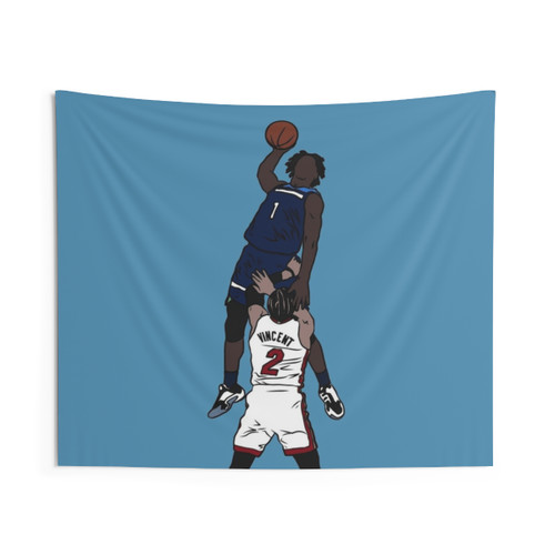 Anthony Edwards Dunk on Gabe Vincent Timberwolves Tapestry