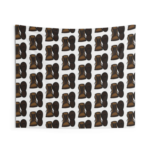 Going Places Tapestry Wall Hanging with Mountain and Boot Motif