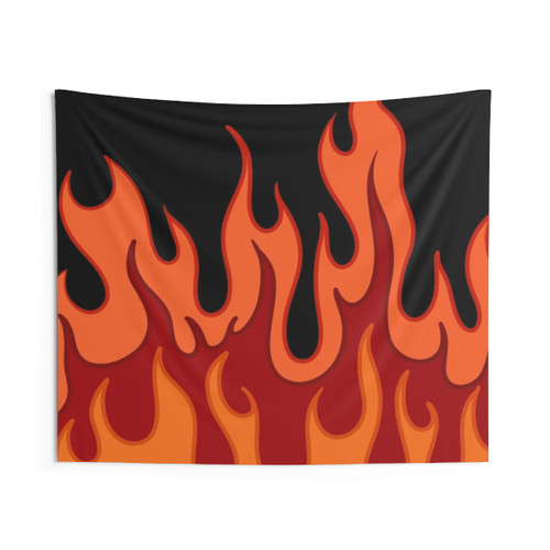 Stylish Orange Flames Tapestry
