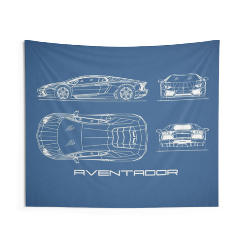 Aventador Blueprint Tapestry