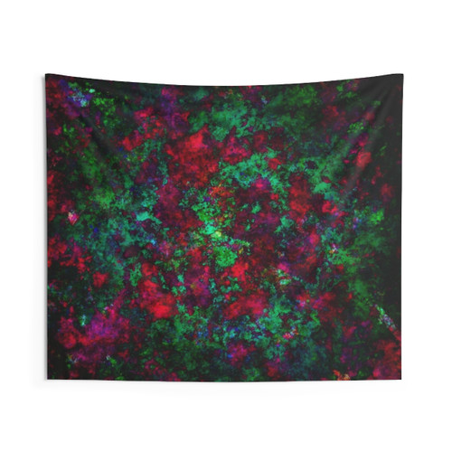Abstract art tapestry with intense colors and deep pigmentation