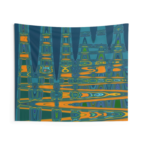 Winding Places Tapestry - Retro Abstract Wall Art