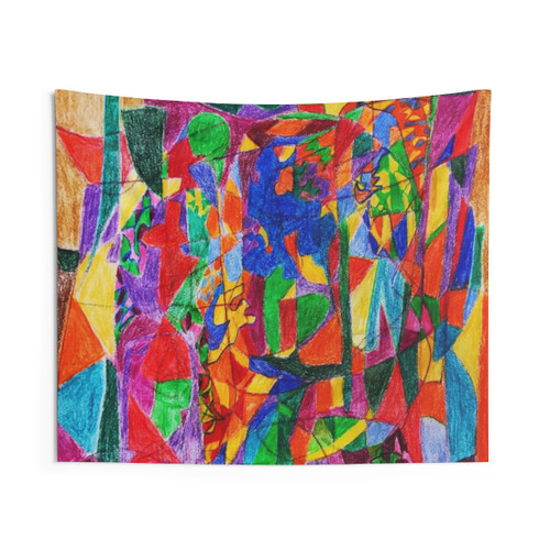 Desert Oasis Tapestry Featuring People and Places