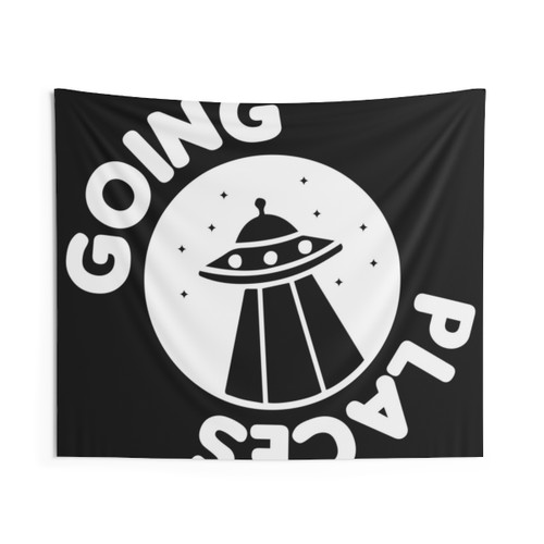 Sci-Fi Tapestry with UFOs and Aliens