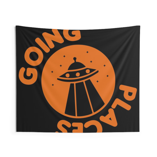 Retro Space Tapestry with Aliens & UFOs
