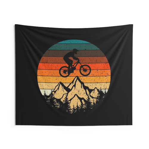 Retro Vintage Mountainbike Downhill Tapestry