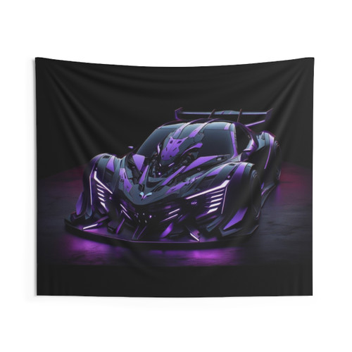 Futuristic Car Tapestry - High-Performance Vehicle Art