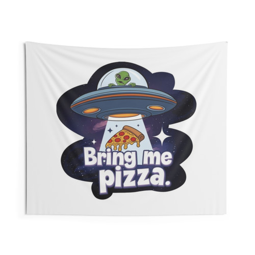 Pizza Abduction Alien Cravings Tapestry