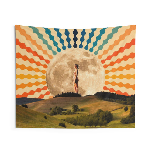Retro Meditation Time Tapestry Wall Hanging
