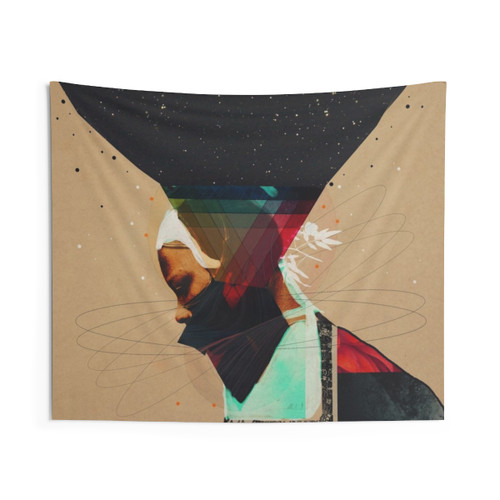 Beirut Sky Collage Tapestry - Vintage, Surreal, Graphic Design