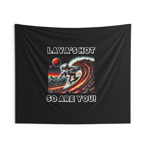 Astronaut Surfing on Lava Tapestry - Futuristic Space Art
