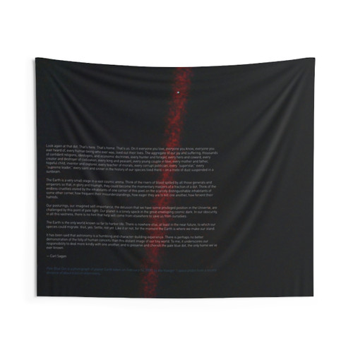 Pale Blue Dot Voyager 1 Tapestry with Carl Sagan Quote