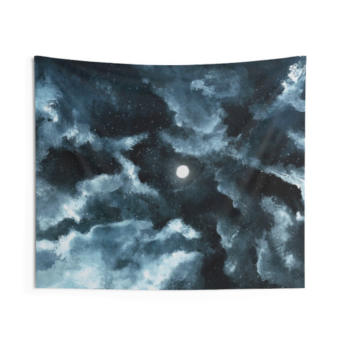 Cloudy Night Sky Tapestry