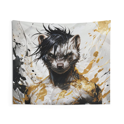 Hybrid Weasel-Man Tapestry