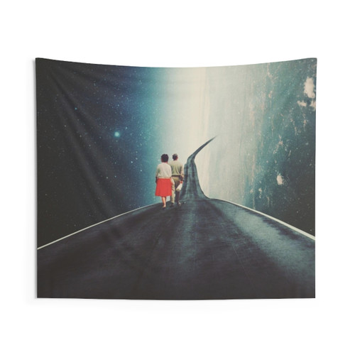 Vintage Sci-Fi Couple Tapestry